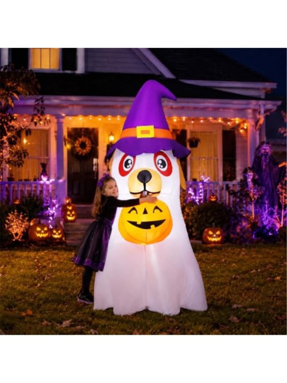 6.2 FT Halloween Inflatables Dog Outdoor Decorations Blow Up Yard Cute